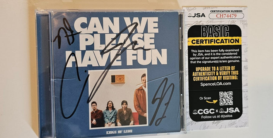 Kings of Leon Band  signed Autographed Can We Please Have Fun CD booklet JSA COA