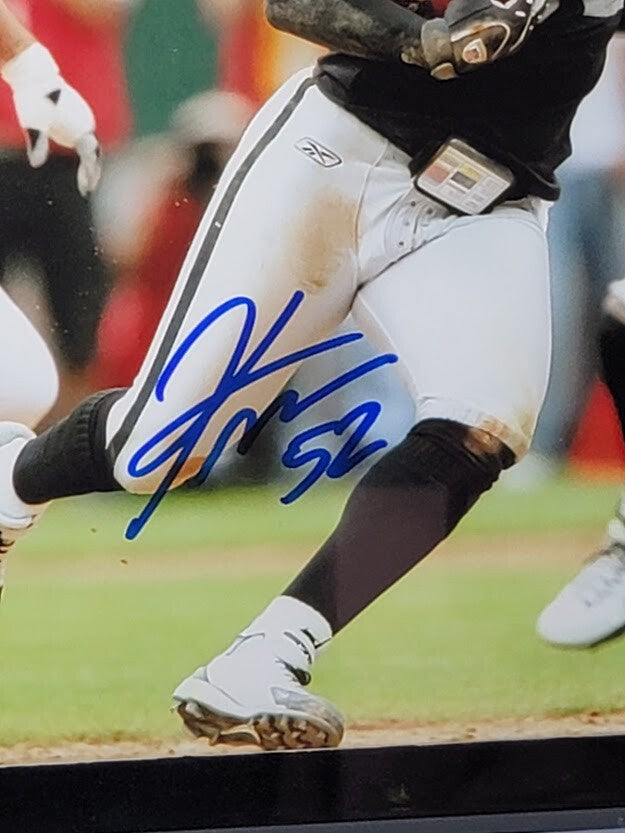 Kirk Morrison Signed 8X10 Photo Autograph Raiders Browns Picture UDA Upper Deck