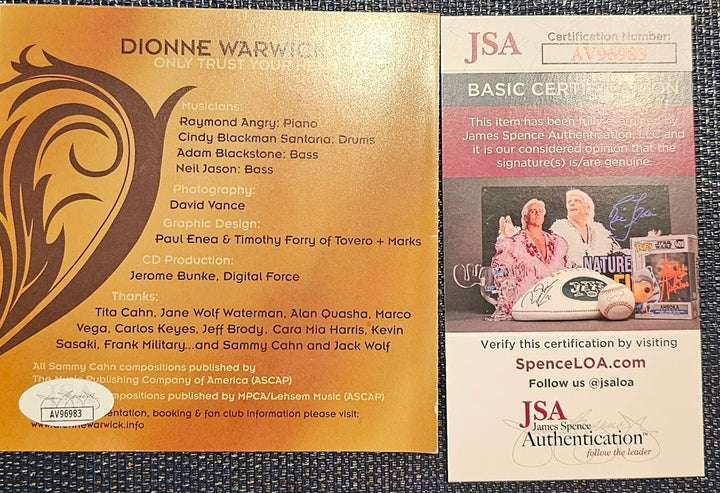 Dionne Warwick signed CD Only trust Your Heart Autographed Framed JSA