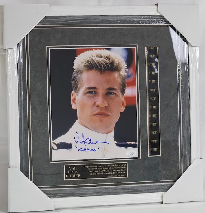 Val Kilmer Signed  Iceman Top Gun Picture w/35mm film Strip JSA COA 1 of 100 