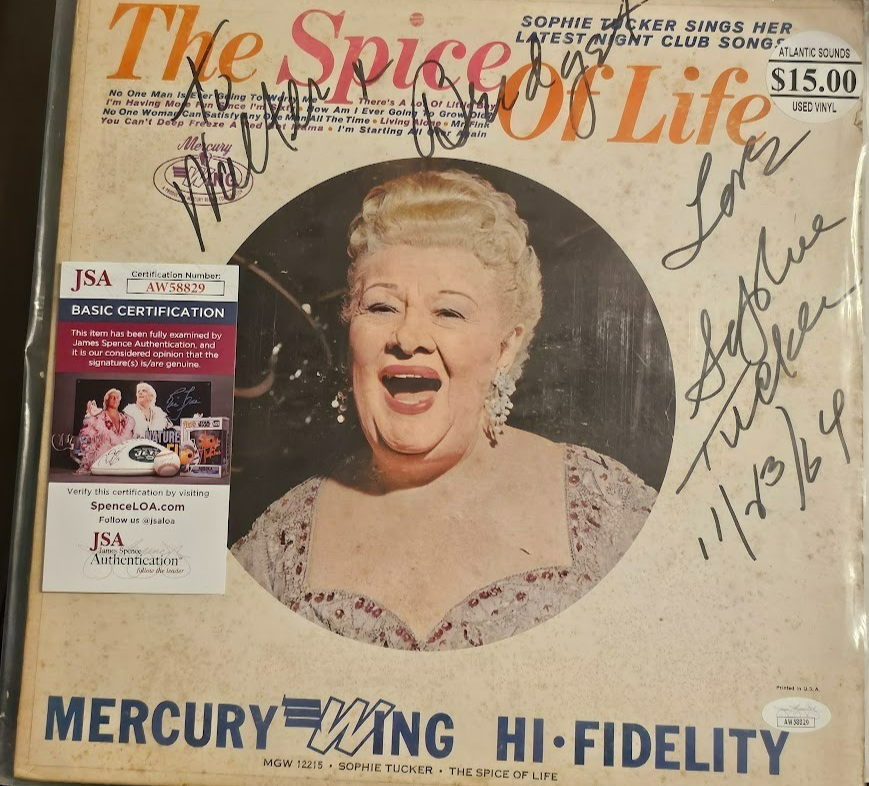 Sophie Tucker SIGNED AUTOGRAPHED The Spice Of Life Record Album LP JSA COA
