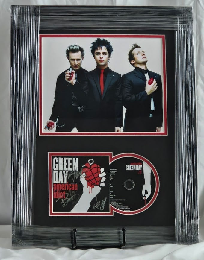 Green Day Band  Signed autographed American Idiot  CD  Framed COA