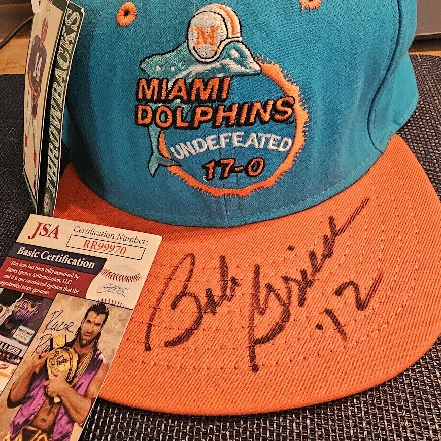 Bob Griese Miami Dolphins  Autographed Baseball Hat JSA COA #12 Undefeated 17-0