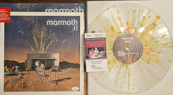 NEW Mammoth WVH Mammoth II Clear  Multi Splatter Signed Cover insert  JSA COA