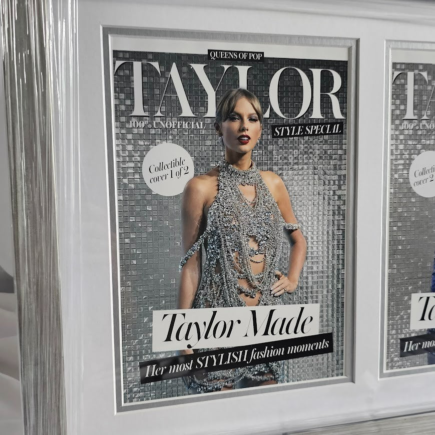 Taylor Swift  Queen of Pop UK Magazines 2  Cover Variants Framed