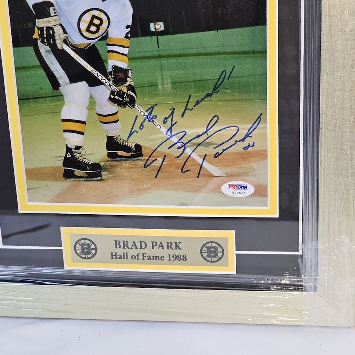 Brad Park  Signed Picture Boston Bruins HOF Framed  PSA Certified