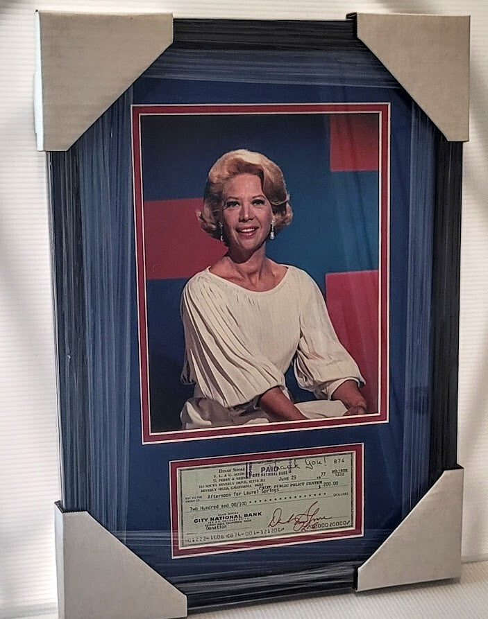 Rare Dinah Shore SIGNED Cancelled check  Framed JSA certified