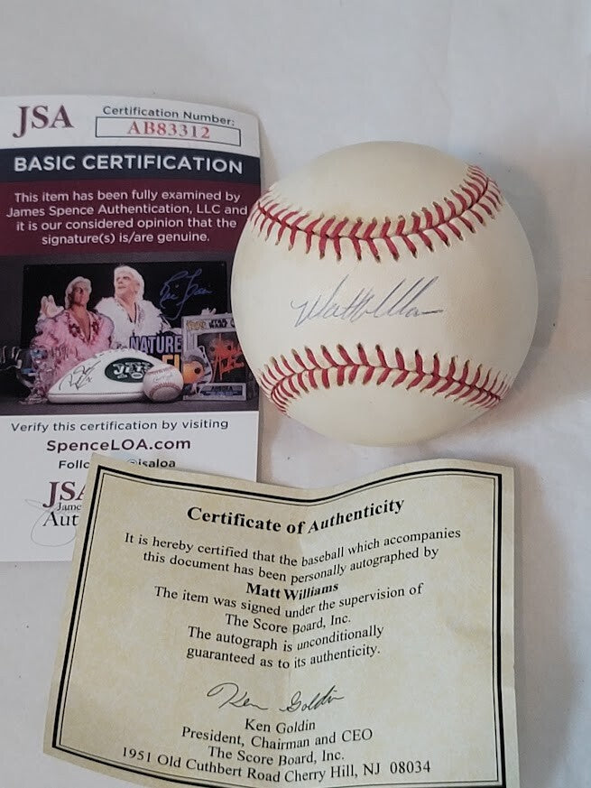 Matt Williams Autographed Signed Baseball JSA COA