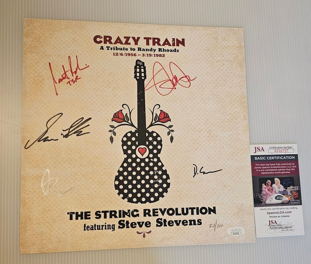 The String Revolution Signed Autographed LP insert Crazy Train JSA COA